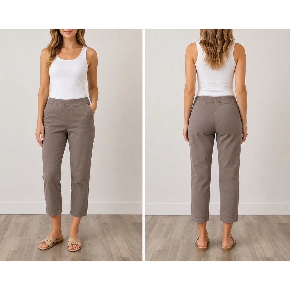 Chico's Fabulous Slimming Pants Size 2.5 Gray‎ Cropped Pull On Stretch Ankle